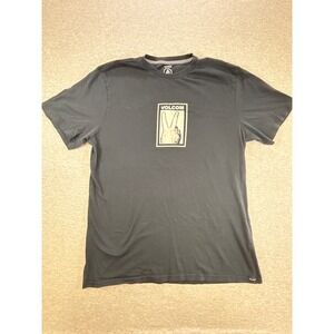 Volcom Mens Peace Sign Graphic T-Shirt Modern Fit Black Organic Cotton‎ Large